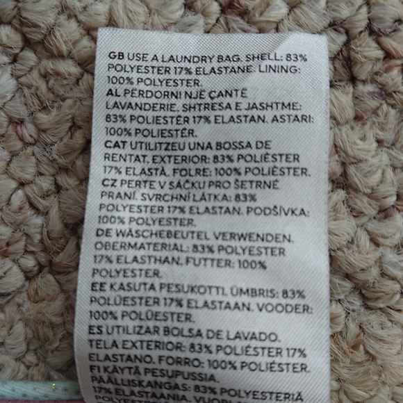 H & M Flounce-trimmed Swimsuit in Shimmer Light pink/ombre Rainbow size 8/10 - Picture 13 of 13